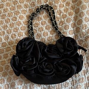 Elegant Black Floral Women's Bag